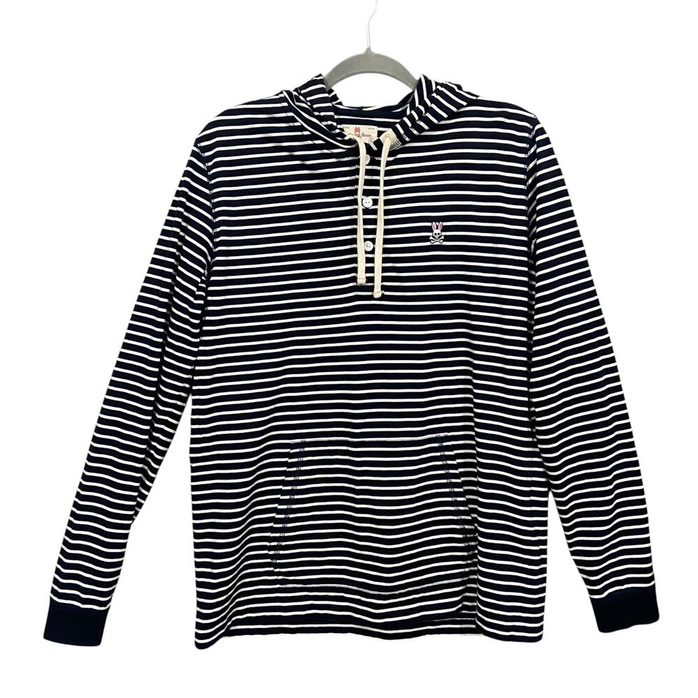 Psycho Bunny Stipe Hoodie Cotton Size 5 / Medium Mens